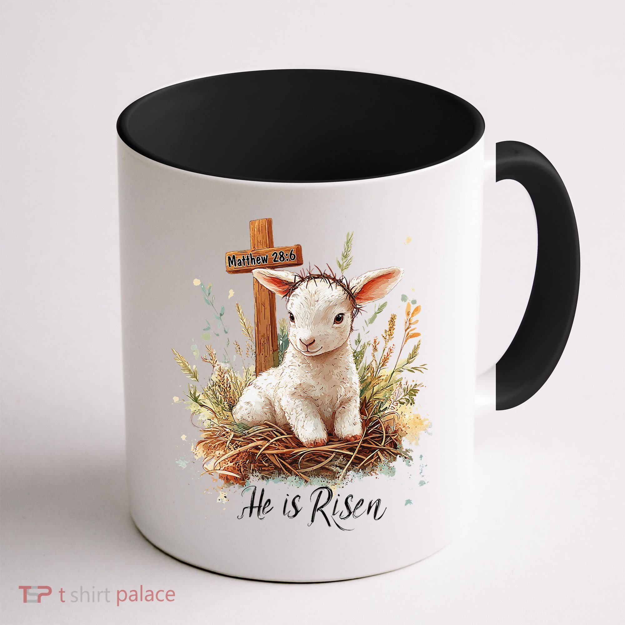 He Is Risen Lamb Matthew 286 Christian Jesus Bible Verses Coffee Mug