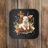 He Is Risen Lamb Matthew 286 Christian Jesus Bible Verses Coaster thumb 0