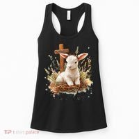 He Is Risen Lamb Matthew 286 Christian Jesus Bible Verses Women's Tank Top thumb 0