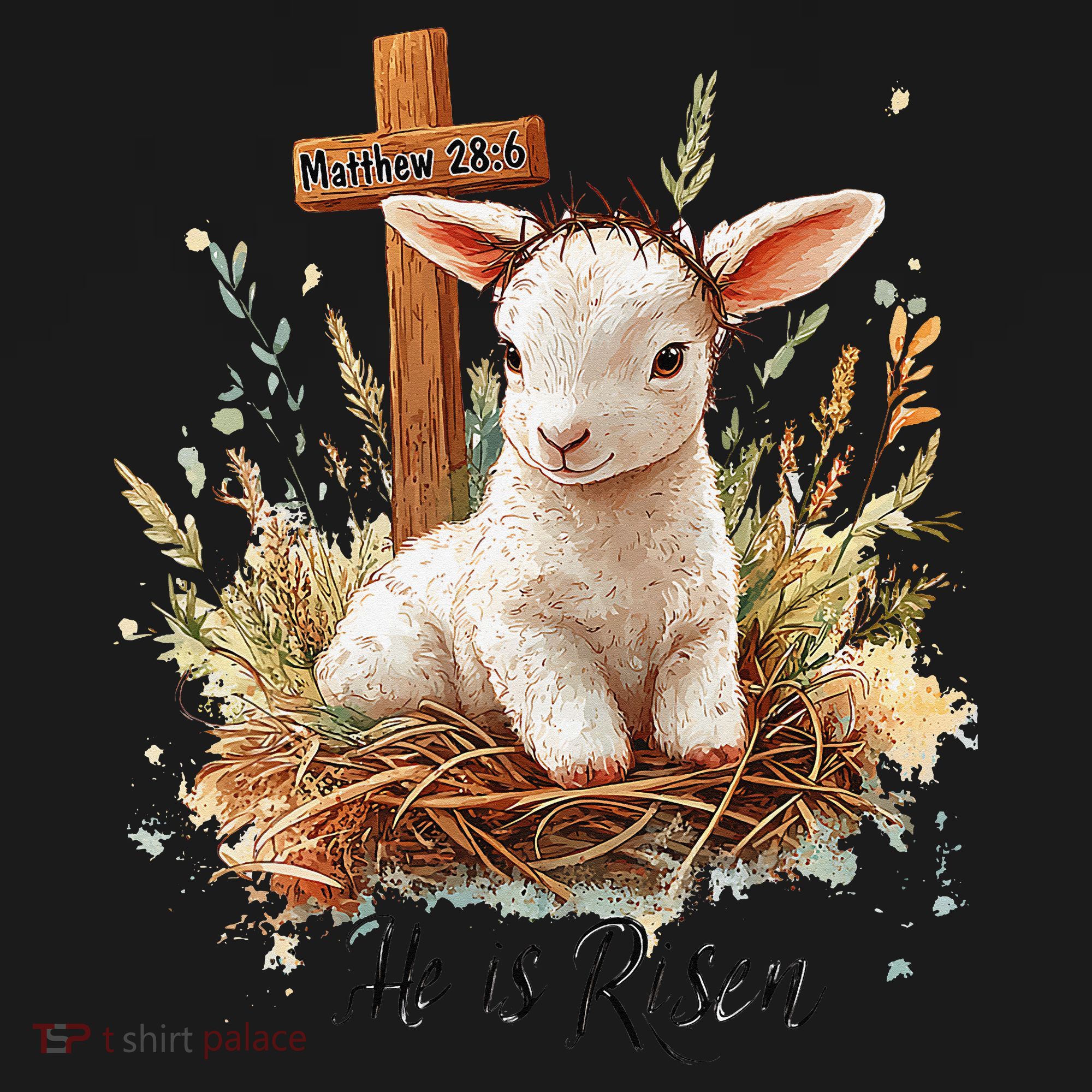 He Is Risen Lamb Matthew 286 Christian Jesus Bible Verses Women's Tank Top