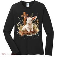 He Is Risen Lamb Matthew 286 Christian Jesus Bible Verses Women's Long Sleeve Shirt thumb 0