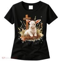 He Is Risen Lamb Matthew 286 Christian Jesus Bible Verses Women's T-Shirt thumb 0