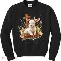 He Is Risen Lamb Matthew 286 Christian Jesus Bible Verses Kids Sweatshirt thumb 0