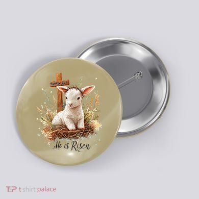 He Is Risen Lamb Matthew 286 Christian Jesus Bible Verses Button