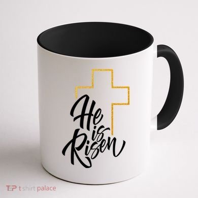 He Is Risen Easter Sunday Coffee Mug back