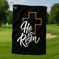 He Is Risen Easter Sunday Golf Towel thumb 1