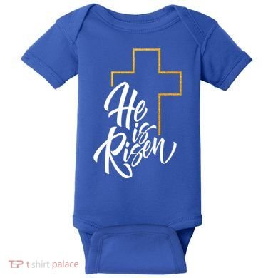 He Is Risen Easter Sunday Baby Bodysuit