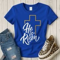 He Is Risen Easter Sunday Women's T-Shirt thumb 3