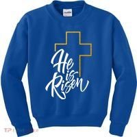 He Is Risen Easter Sunday Kids Sweatshirt thumb 0
