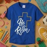 He Is Risen Easter Sunday Kids T-Shirt thumb 3