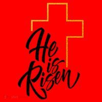 He Is Risen Easter Sunday Santa Hat thumb 1