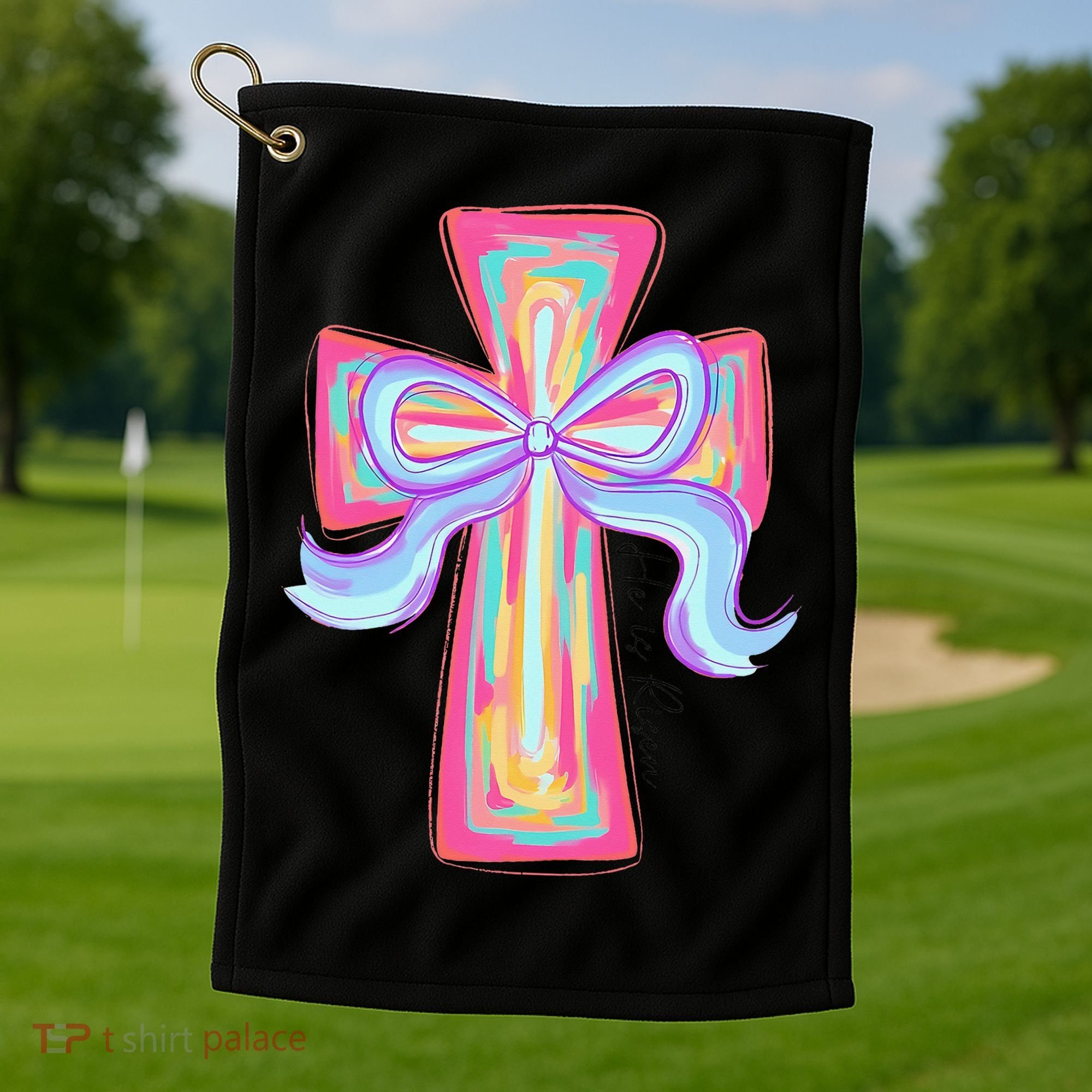 He Is Risen Jesus Christian Happy Easter Women Golf Towel