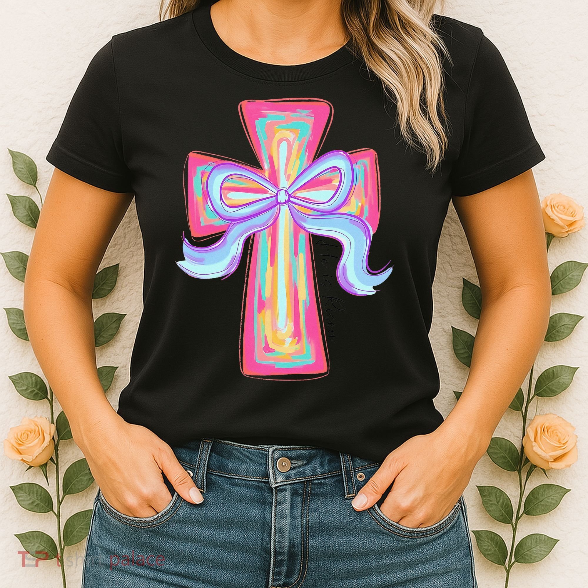 He Is Risen Jesus Christian Happy Easter Women Women's T-Shirt