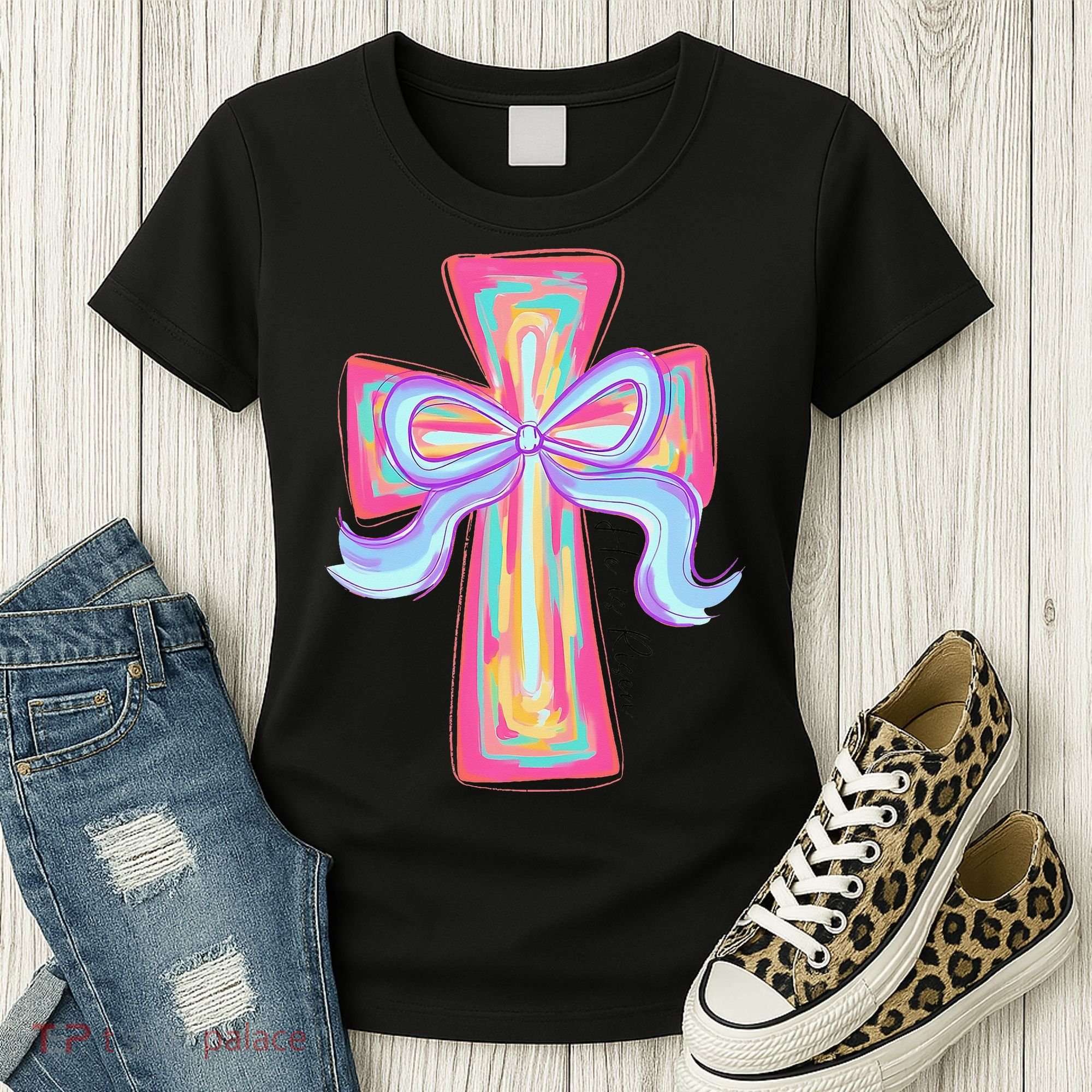 He Is Risen Jesus Christian Happy Easter Women Women's T-Shirt