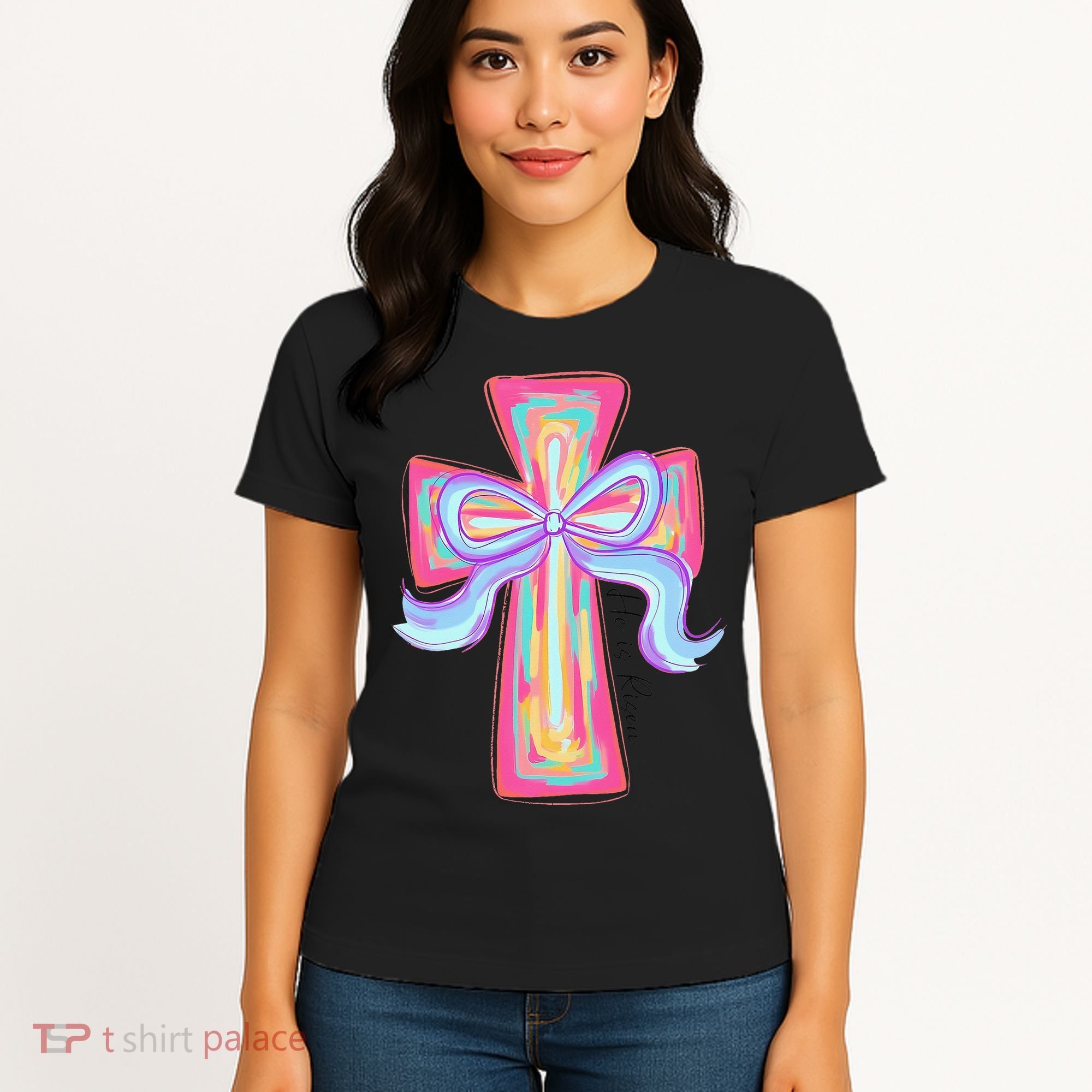 He Is Risen Jesus Christian Happy Easter Women Women's T-Shirt
