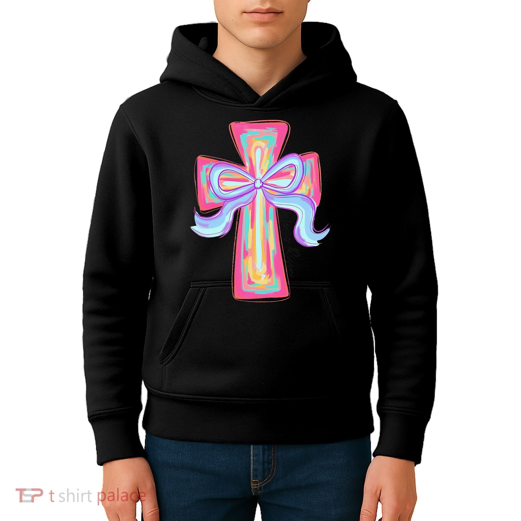 He Is Risen Jesus Christian Happy Easter Women Kids Hoodie