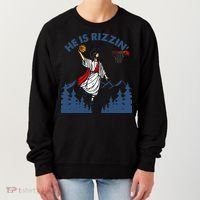 He Is Rizzin Jesus Basketball Easter Religious Women's Sweatshirt thumb 0