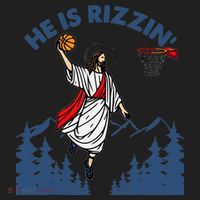 He Is Rizzin Jesus Basketball Easter Religious Women's Sweatshirt thumb 2