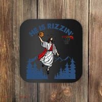 He Is Rizzin Jesus Basketball Easter Religious Coaster thumb 0