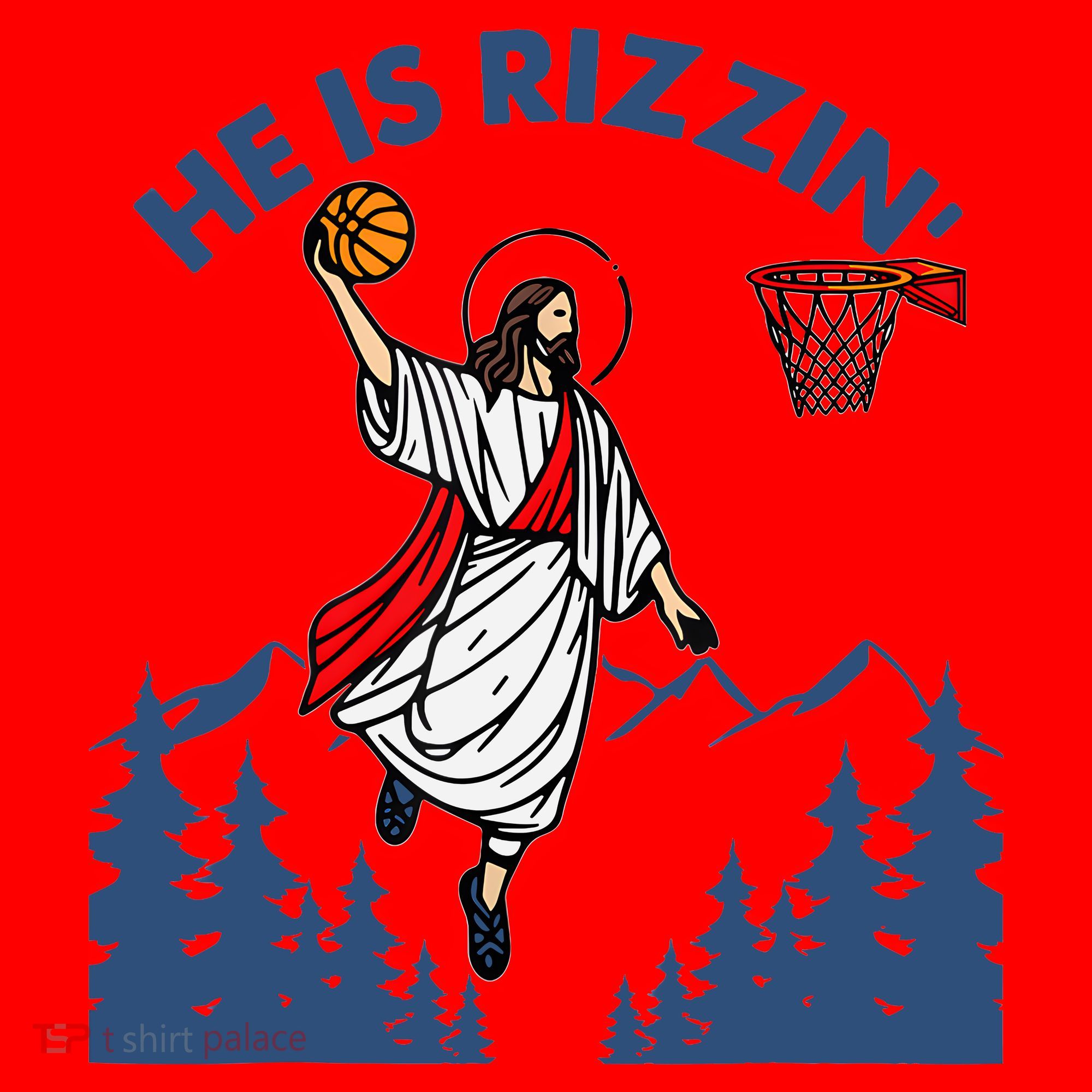 He Is Rizzin Jesus Basketball Easter Religious Santa Hat