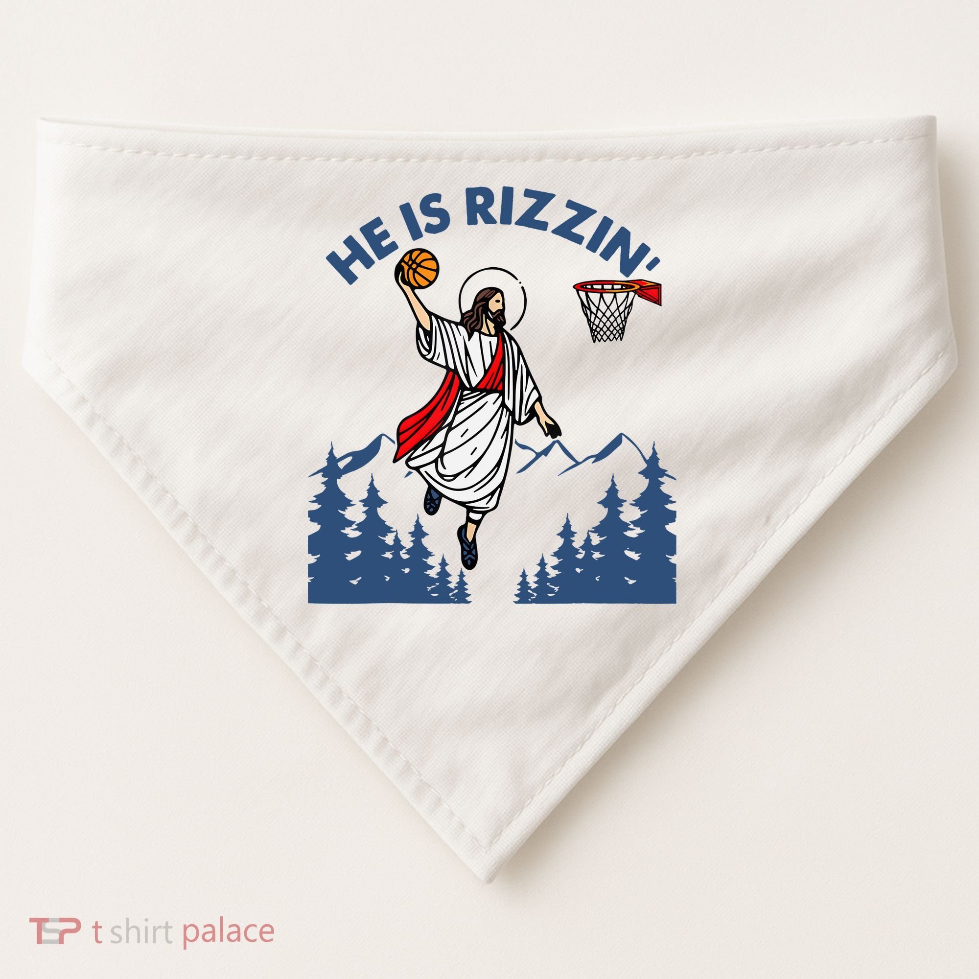 He Is Rizzin Jesus Basketball Easter Religious USA-Made Doggie Bandana