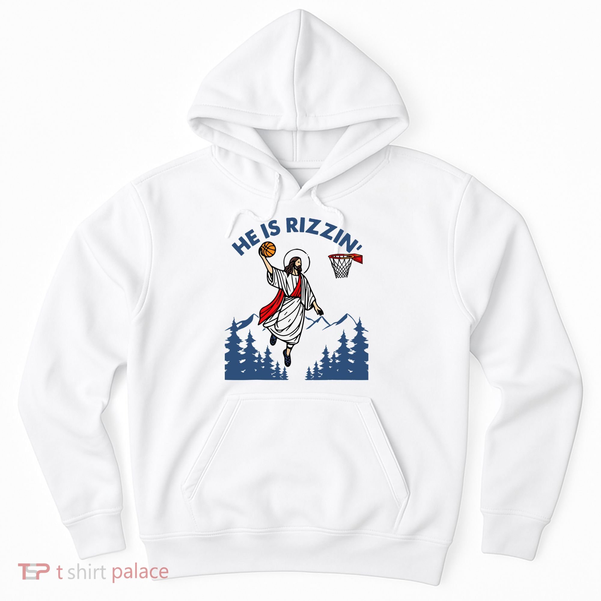 He Is Rizzin Jesus Basketball Easter Religious Hoodie