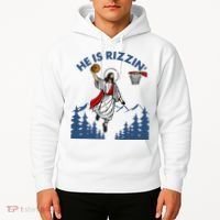 He Is Rizzin Jesus Basketball Easter Religious Hoodie thumb 2