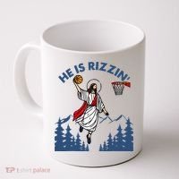 He Is Rizzin Jesus Basketball Easter Religious Coffee Mug thumb 0