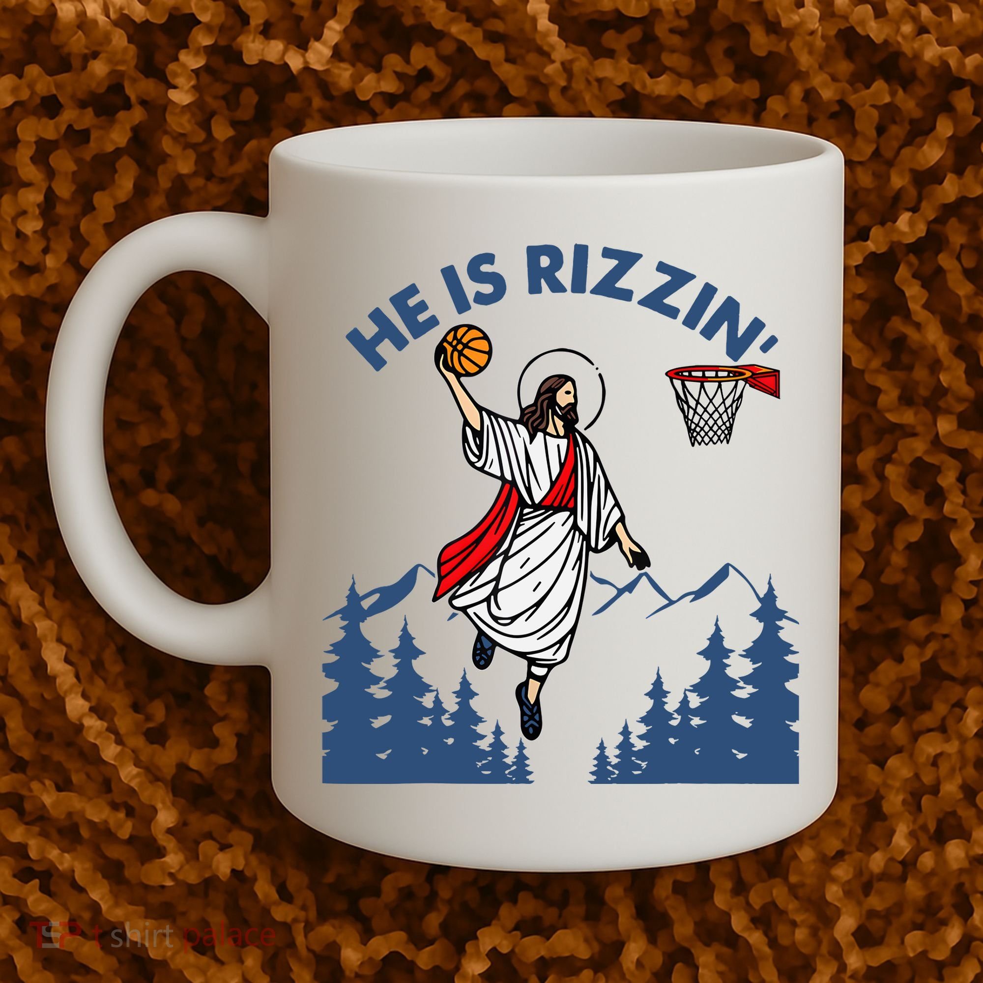 He Is Rizzin Jesus Basketball Easter Religious Coffee Mug