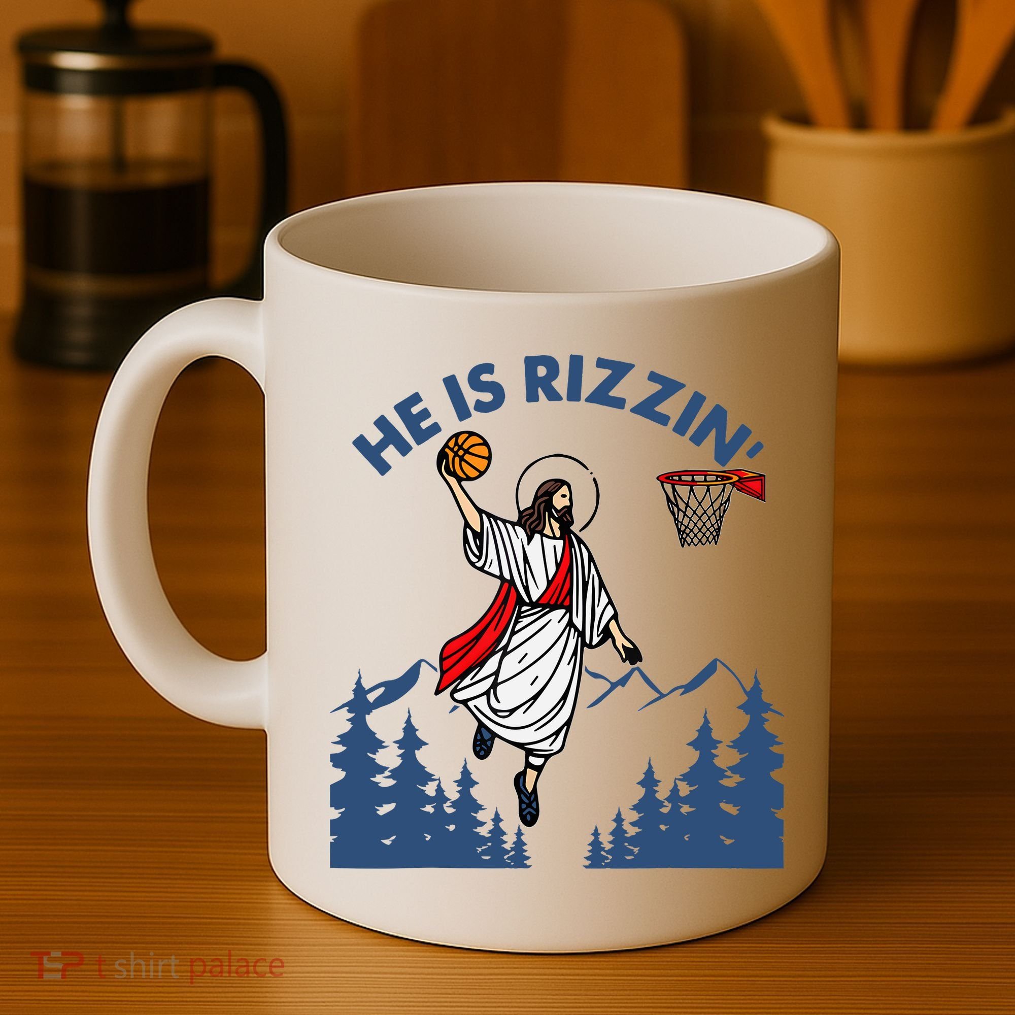 He Is Rizzin Jesus Basketball Easter Religious Coffee Mug