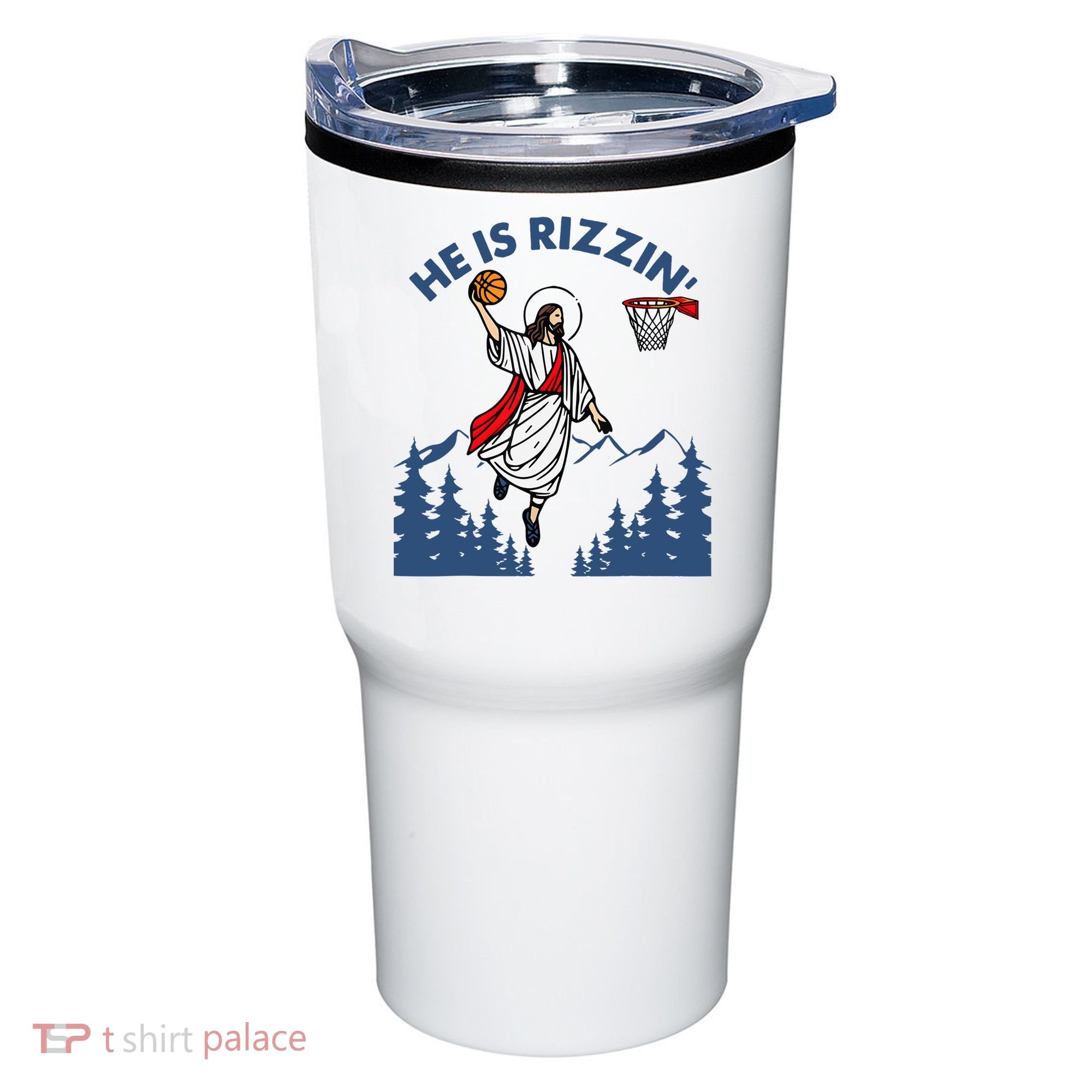He Is Rizzin Jesus Basketball Easter Religious Tumbler