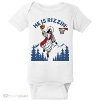 He Is Rizzin Jesus Basketball Easter Religious Baby Bodysuit thumb 0