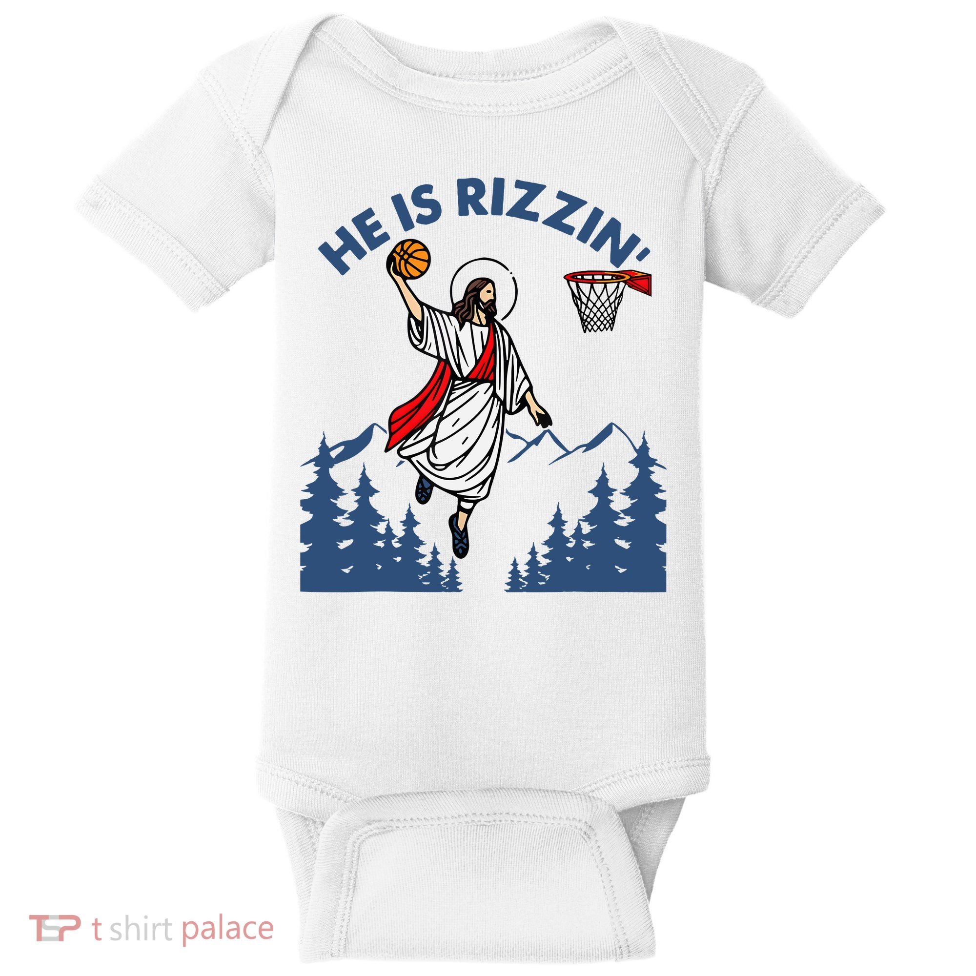 He Is Rizzin Jesus Basketball Easter Religious Baby Bodysuit