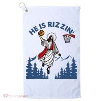He Is Rizzin Jesus Basketball Easter Religious Golf Towel thumb 0