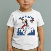 He Is Rizzin Jesus Basketball Easter Religious Toddler T-Shirt thumb 2
