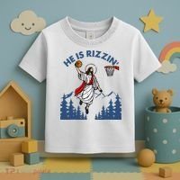 He Is Rizzin Jesus Basketball Easter Religious Toddler T-Shirt thumb 3