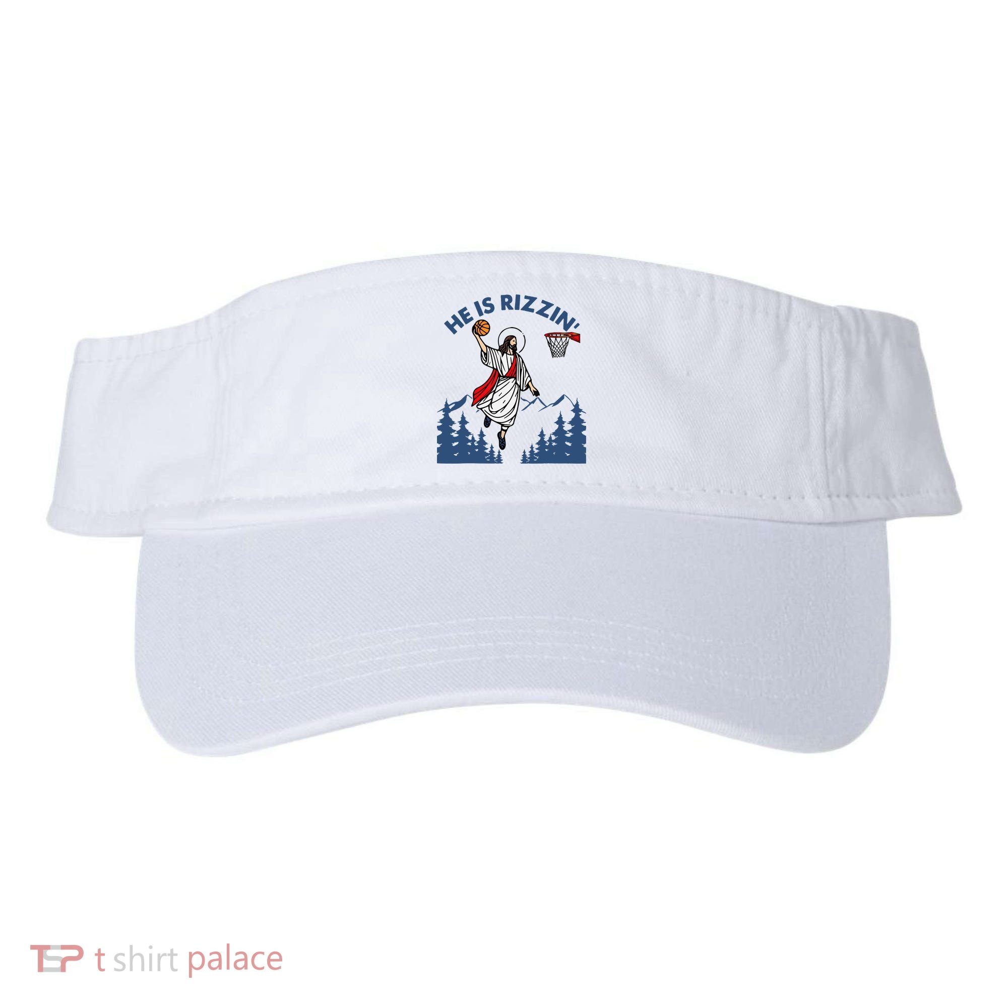 He Is Rizzin Jesus Basketball Easter Religious Visor