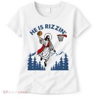 He Is Rizzin Jesus Basketball Easter Religious Women's T-Shirt thumb 0