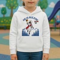 He Is Rizzin Jesus Basketball Easter Religious Kids Hoodie thumb 3