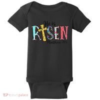 He Is Risen Matthew 286 Jesus Christian Bible Verse Baby Bodysuit thumb 0