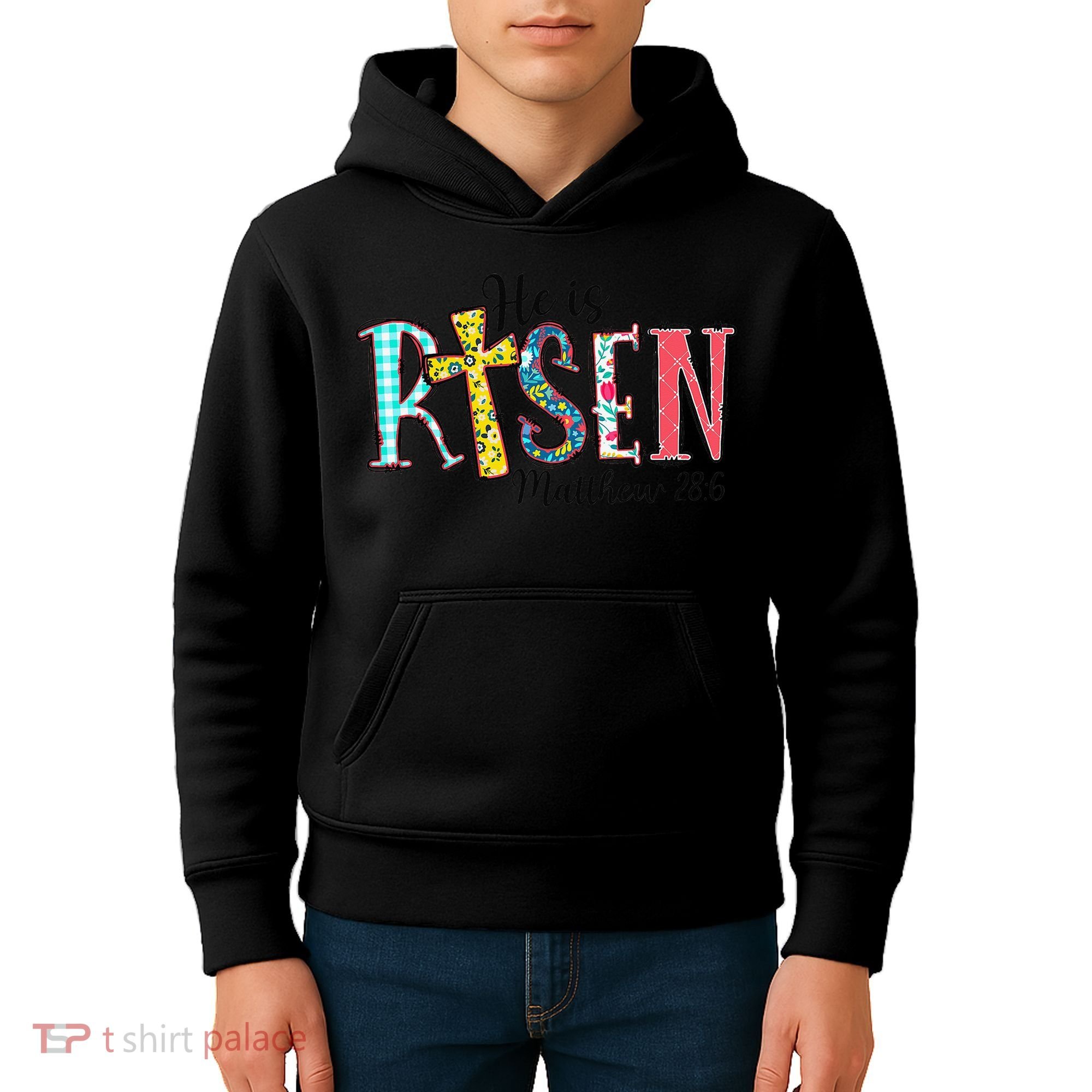 He Is Risen Matthew 286 Jesus Christian Bible Verse Kids Hoodie