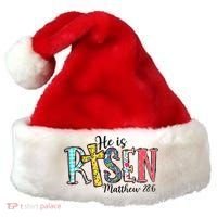 He Is Risen Matthew 286 Jesus Christian Bible Verse Santa Hat thumb 0