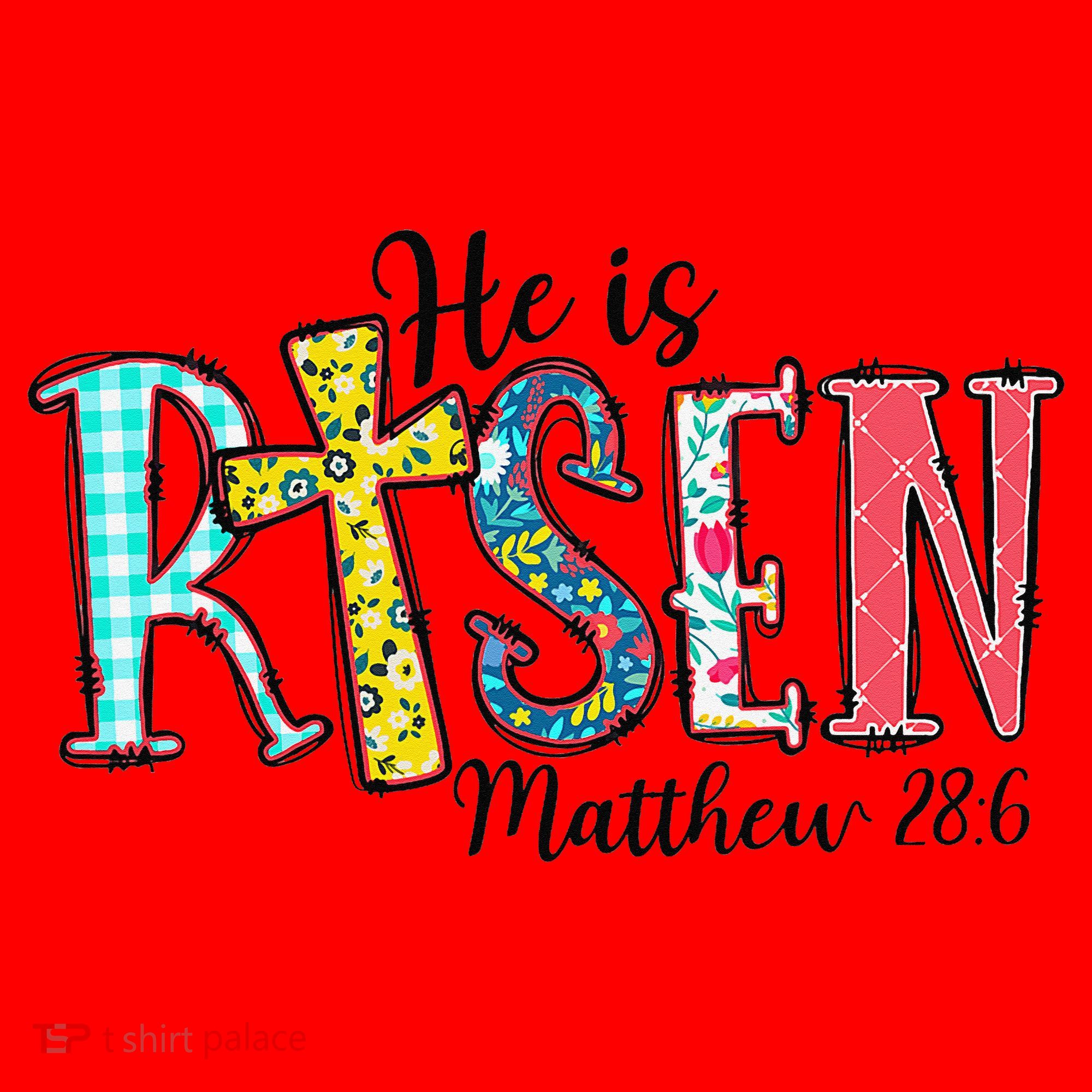 He Is Risen Matthew 286 Jesus Christian Bible Verse Santa Hat