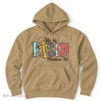 He Is Risen Matthew 286 Jesus Christian Bible Verse Hoodie thumb 0