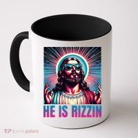 He Is Rizzin Jesus Is Rizzen Coffee Mug thumb 0