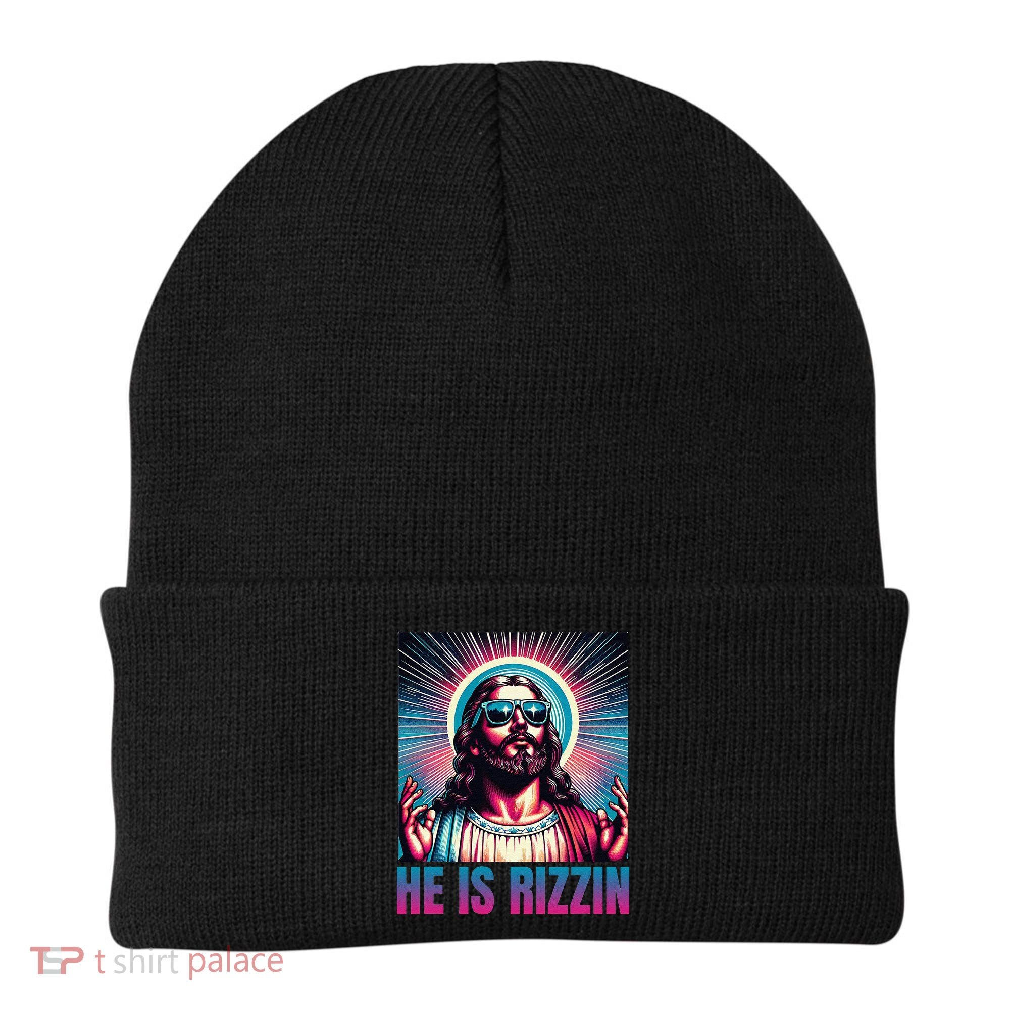 He Is Rizzin Jesus Is Rizzen Beanie