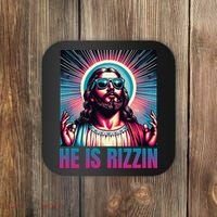He Is Rizzin Jesus Is Rizzen Coaster thumb 0