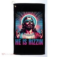 He Is Rizzin Jesus Is Rizzen Golf Towel thumb 0