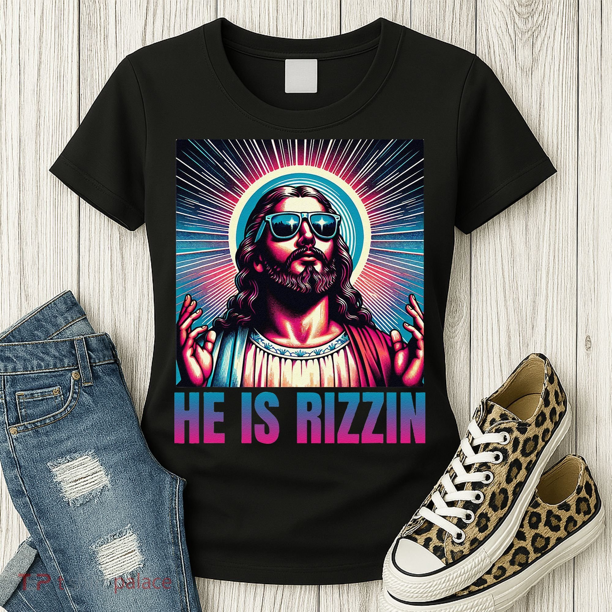 He Is Rizzin Jesus Is Rizzen Women's T-Shirt