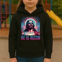 He Is Rizzin Jesus Is Rizzen Kids Hoodie thumb 3